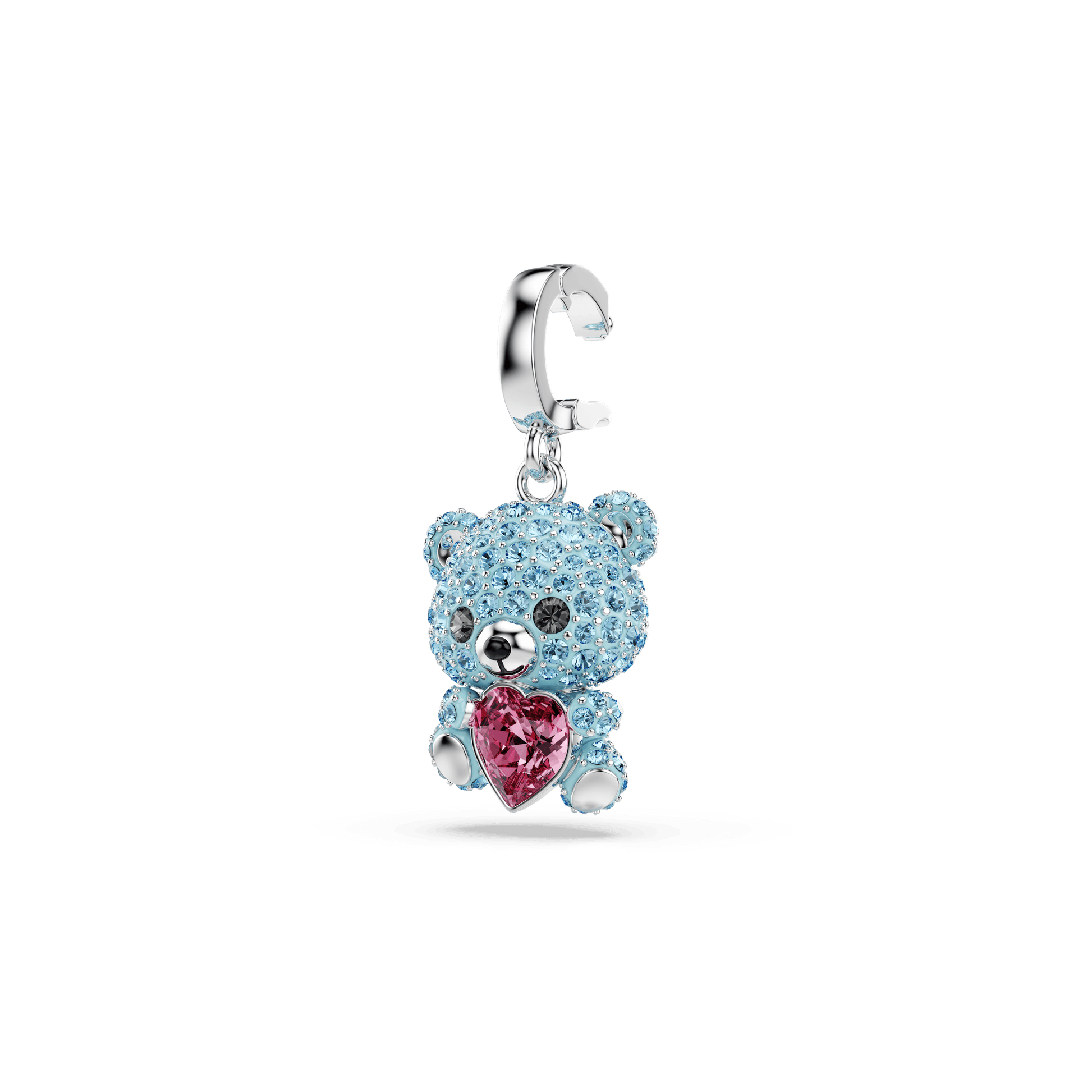 Idyllia charm, Mixed cuts, Teddy, Blue, Rhodium plated