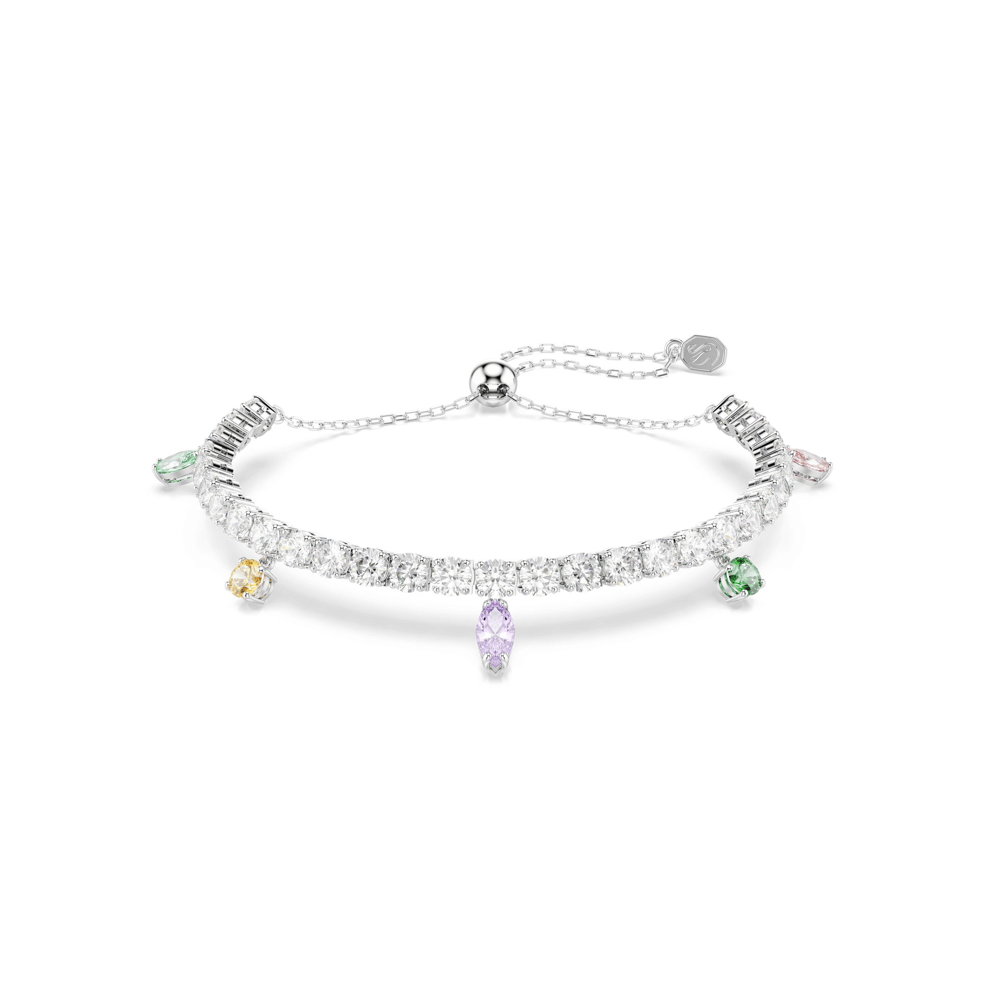 Ariana Grande x Swarovski Tennis bracelet, Mixed cuts, Multicolored, Rhodium plated