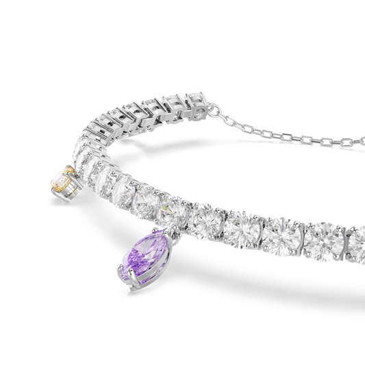 Ariana Grande x Swarovski Tennis bracelet, Mixed cuts, Multicolored, Rhodium plated