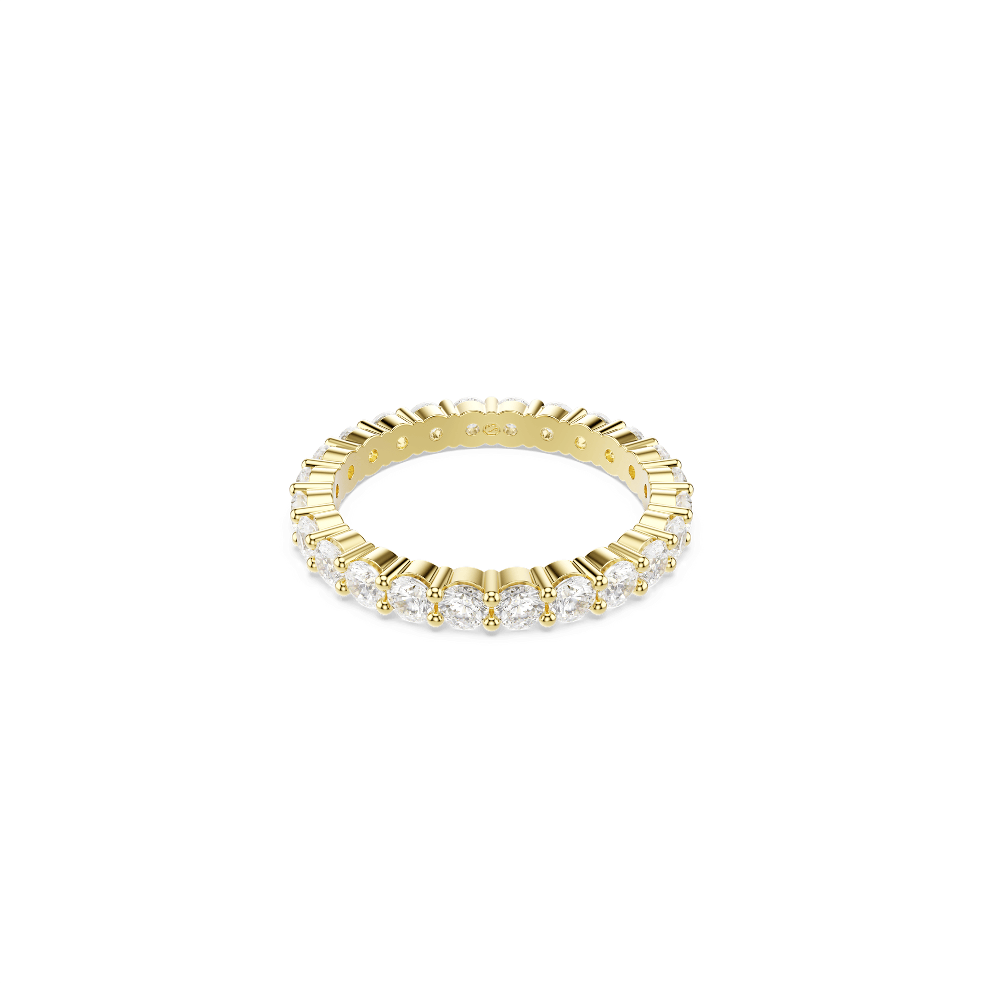 Matrix Vittore band ring, Round cut, White, 18K gold finish