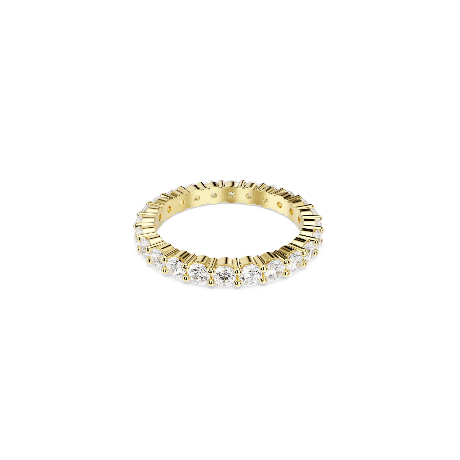 Matrix Vittore band ring, Round cut, White, 18K gold finish