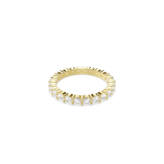 Matrix Vittore band ring, Round cut, White, 18K gold finish