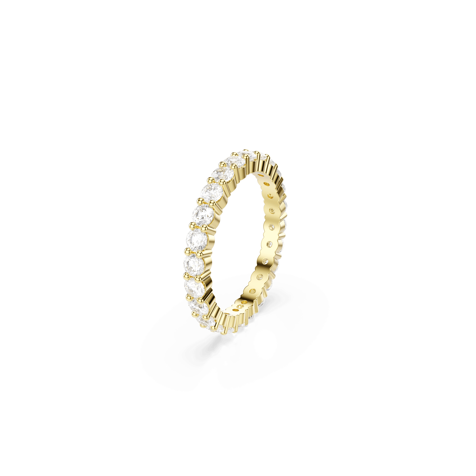 Matrix Vittore band ring, Round cut, White, 18K gold finish