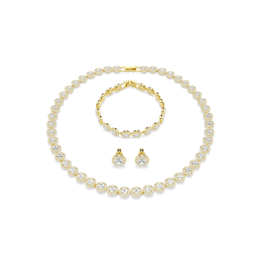 Una Angelic set, Set (3), Round cut, White, 18K gold finish