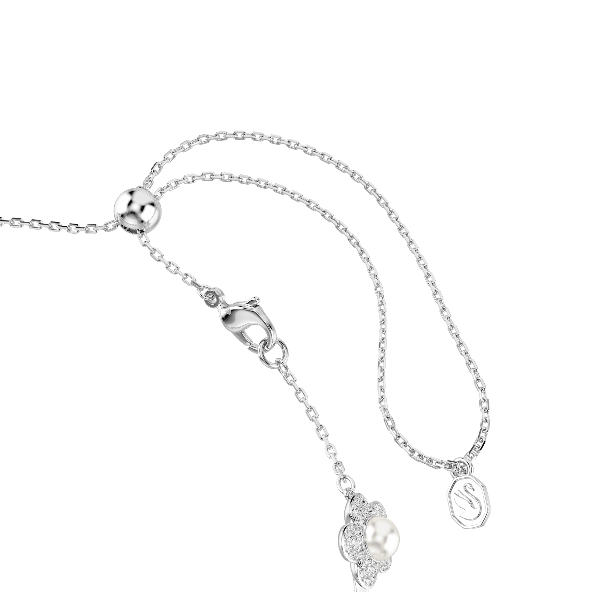 Ariana Grande x Swarovski choker, Crystal pearl, Round cut, White, Rhodium plated
