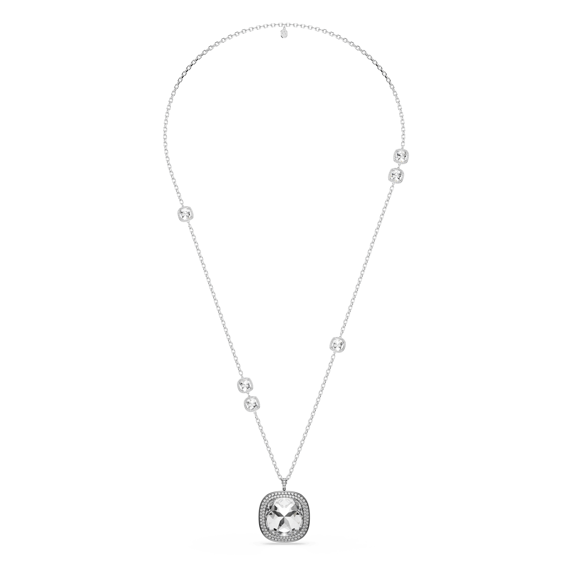 Una Angelic pendant and brooch, Cushion cut, White, Mixed Plating