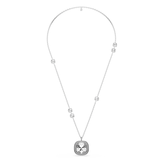 Una Angelic pendant and brooch, Cushion cut, White, Mixed Plating