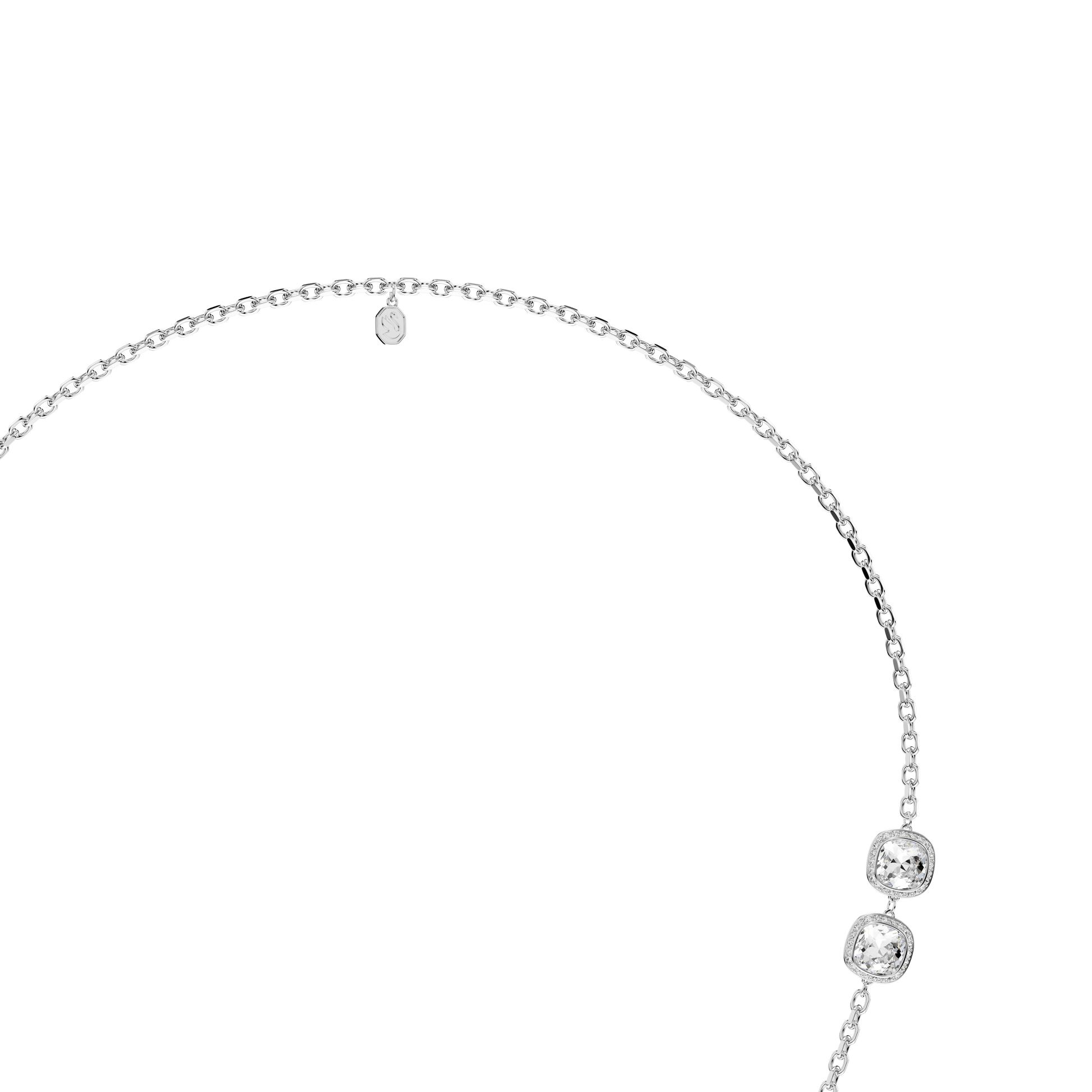 Una Angelic pendant and brooch, Cushion cut, White, Mixed Plating