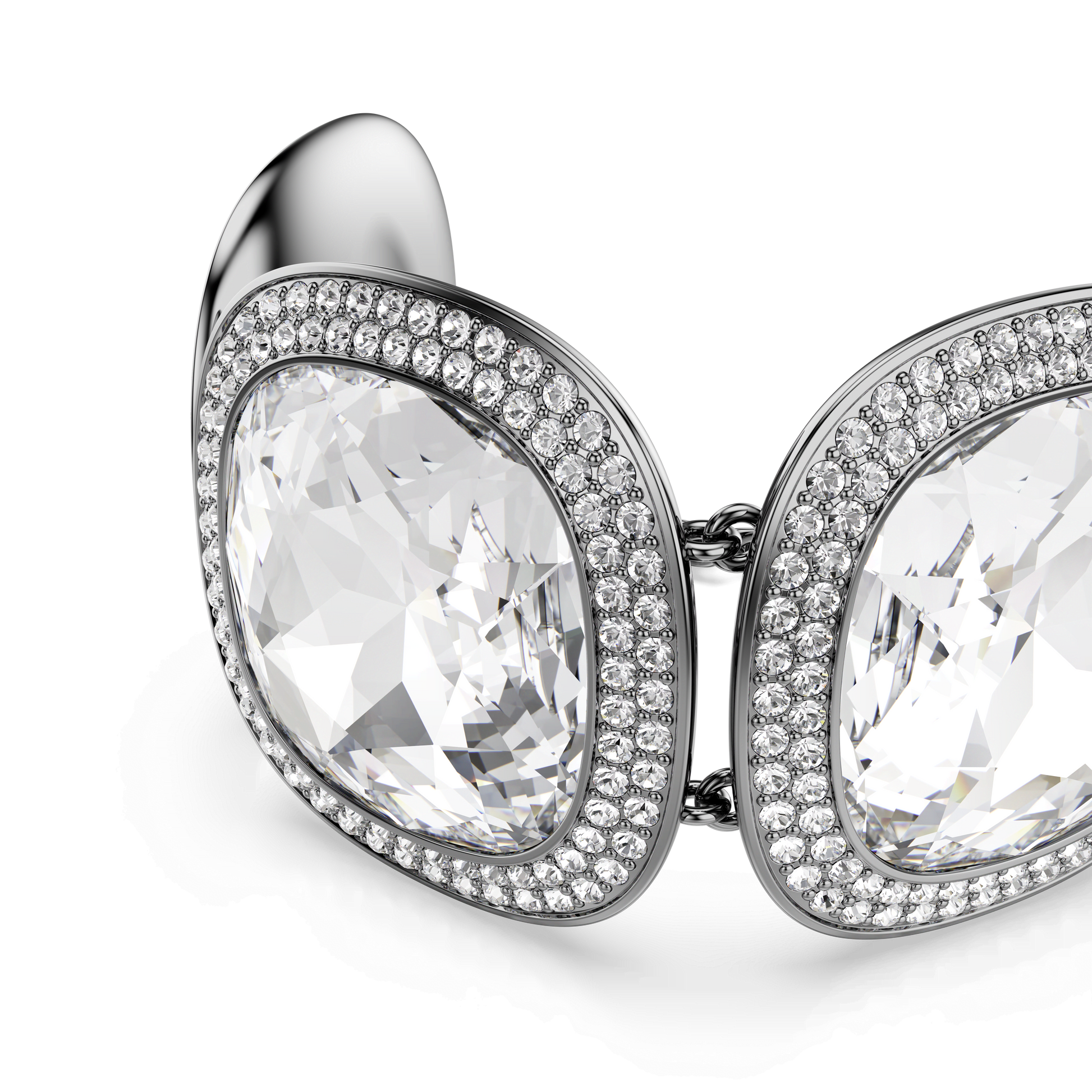 Una Angelic bracelet, Cushion cut, White, Ruthenium plated
