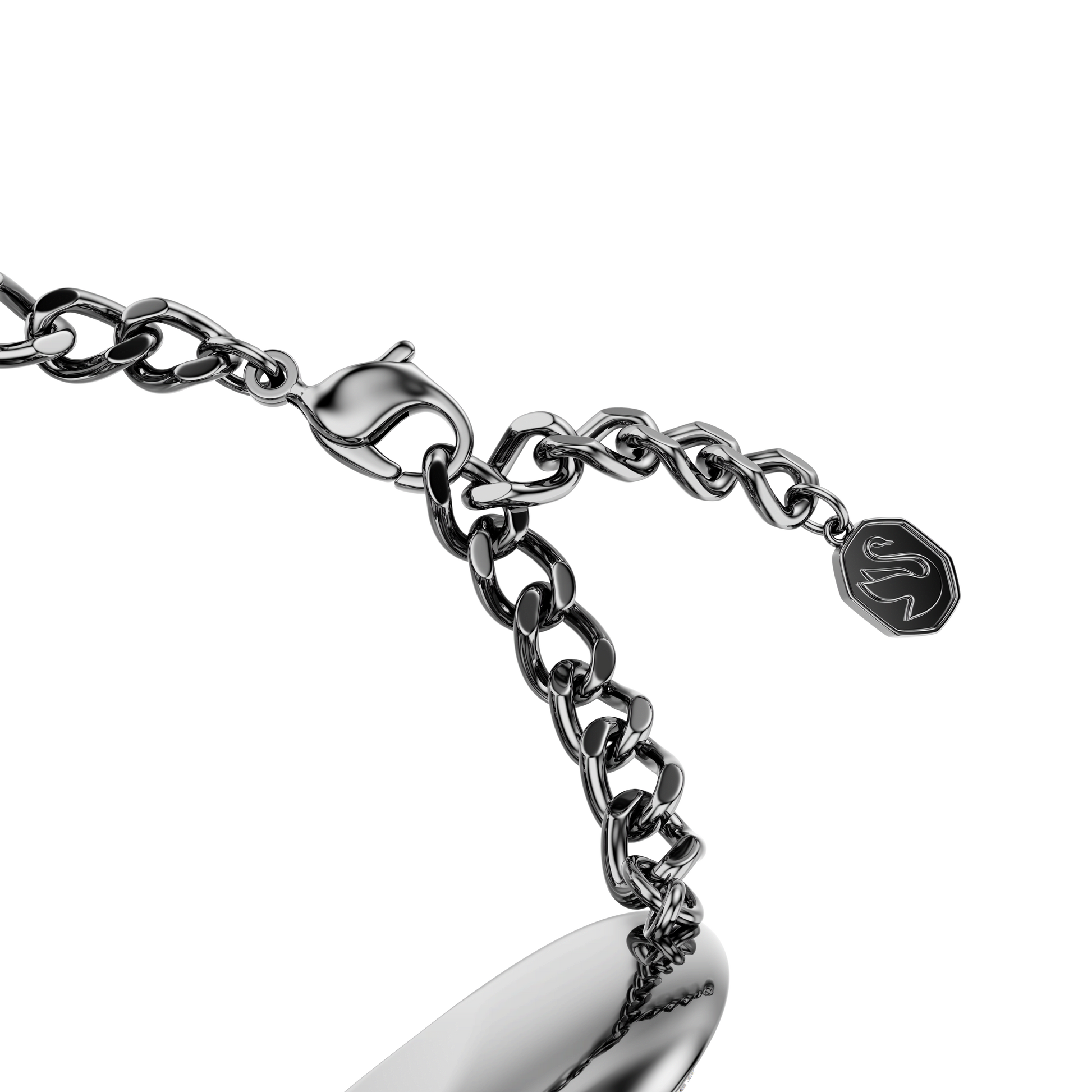 Una Angelic bracelet, Cushion cut, White, Ruthenium plated