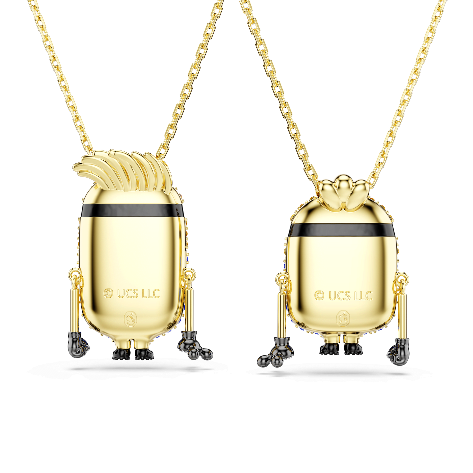 Minions James and Henry set, Pavé, Multicolored, 18K gold finish