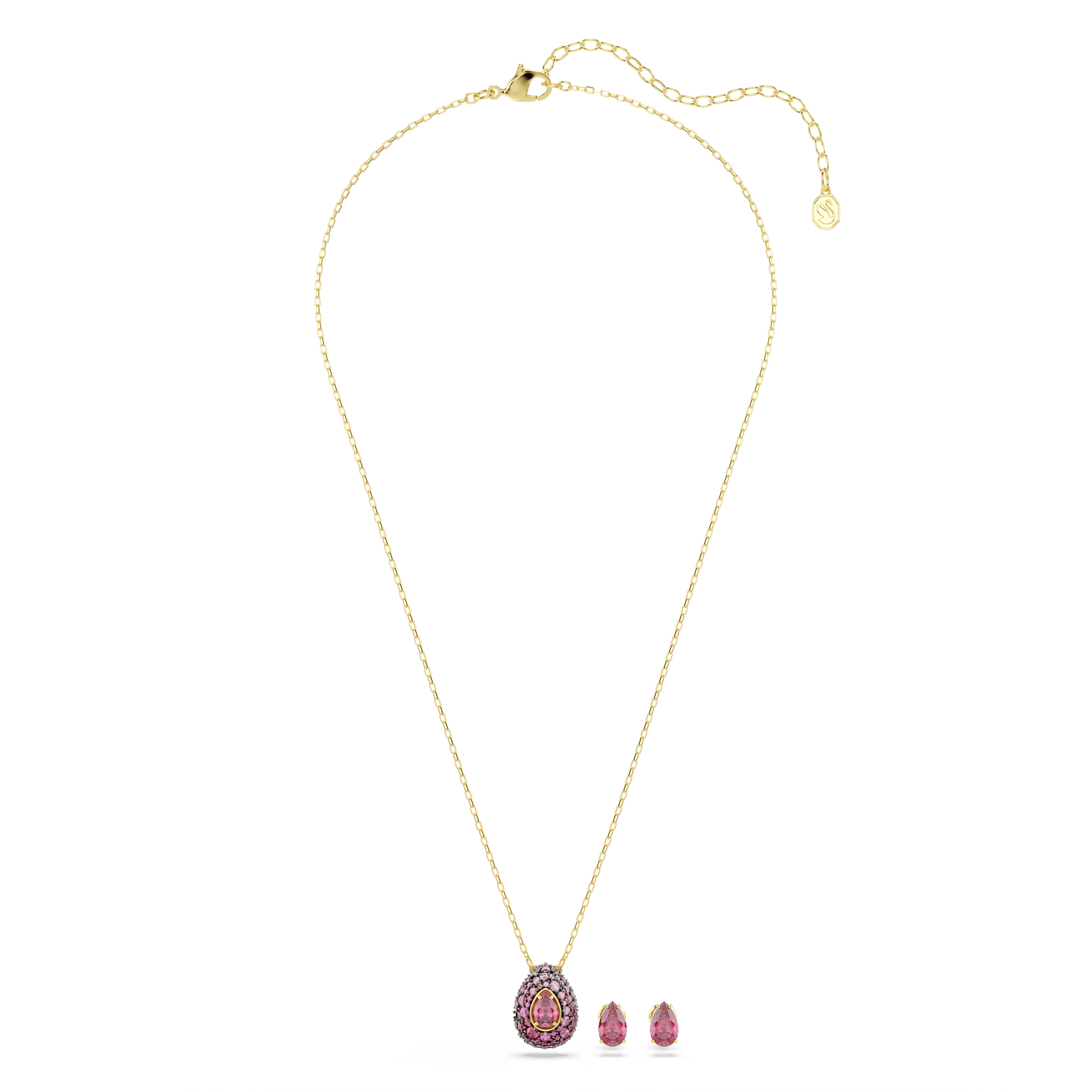 Sublima set, Set (2), Pear cut, Red, 18K gold finish