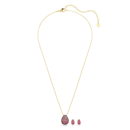 Sublima set, Set (2), Pear cut, Red, 18K gold finish