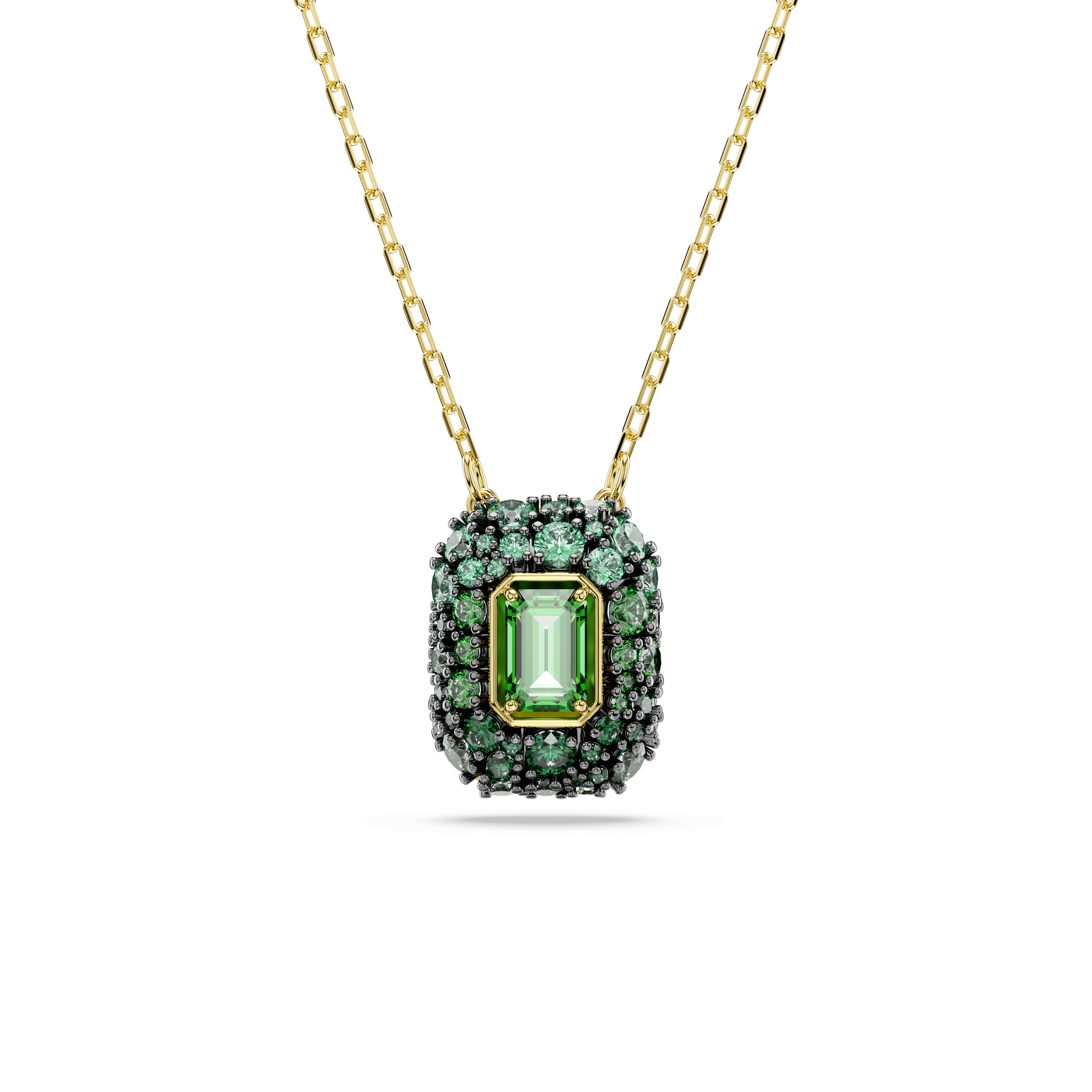 Sublima pendant, Octagon cut, Green, 18K gold finish