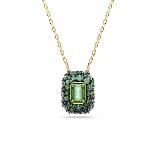 Sublima pendant, Octagon cut, Green, 18K gold finish