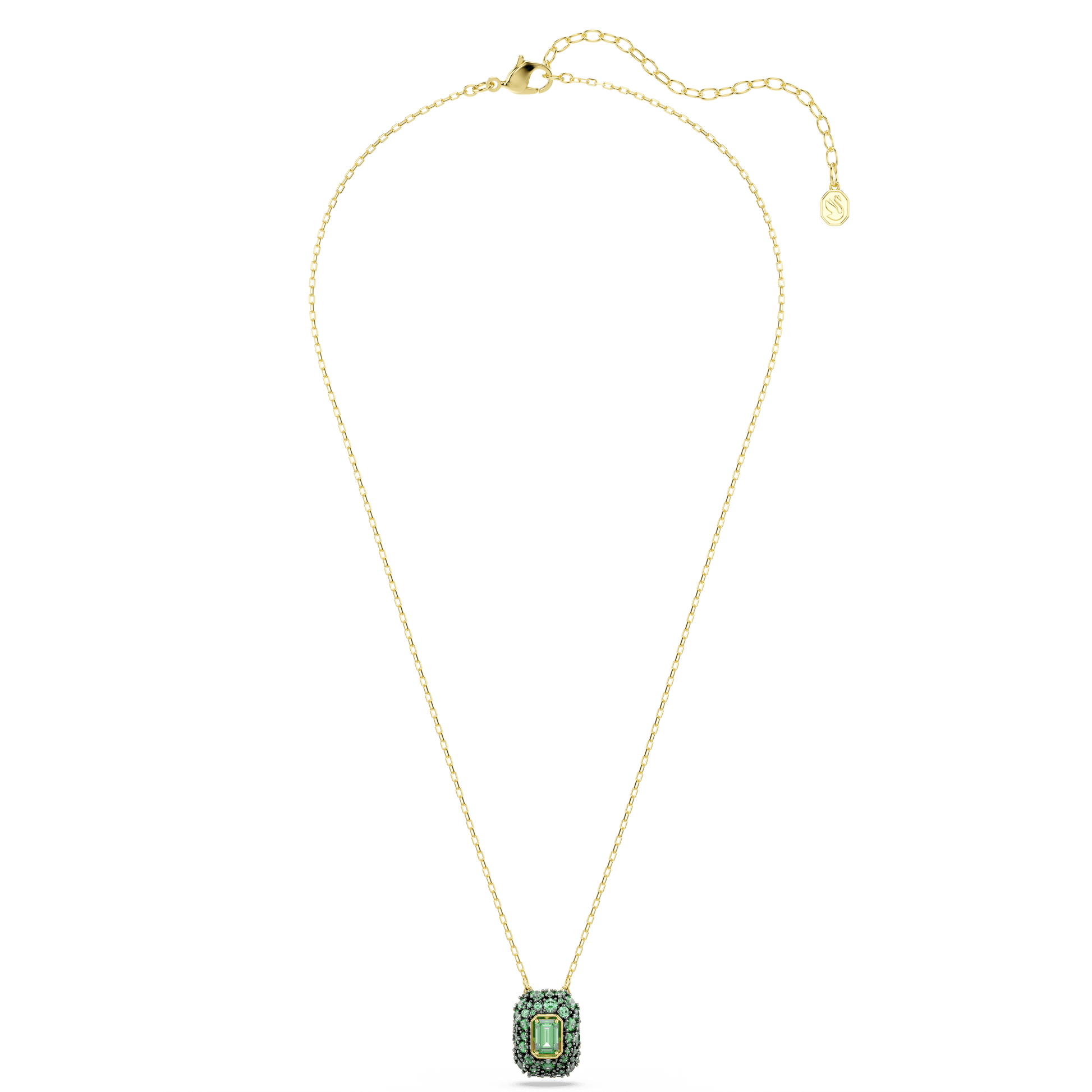 Sublima pendant, Octagon cut, Green, 18K gold finish