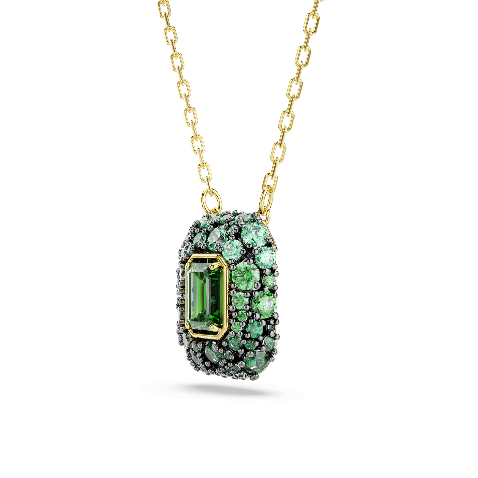 Sublima pendant, Octagon cut, Green, 18K gold finish
