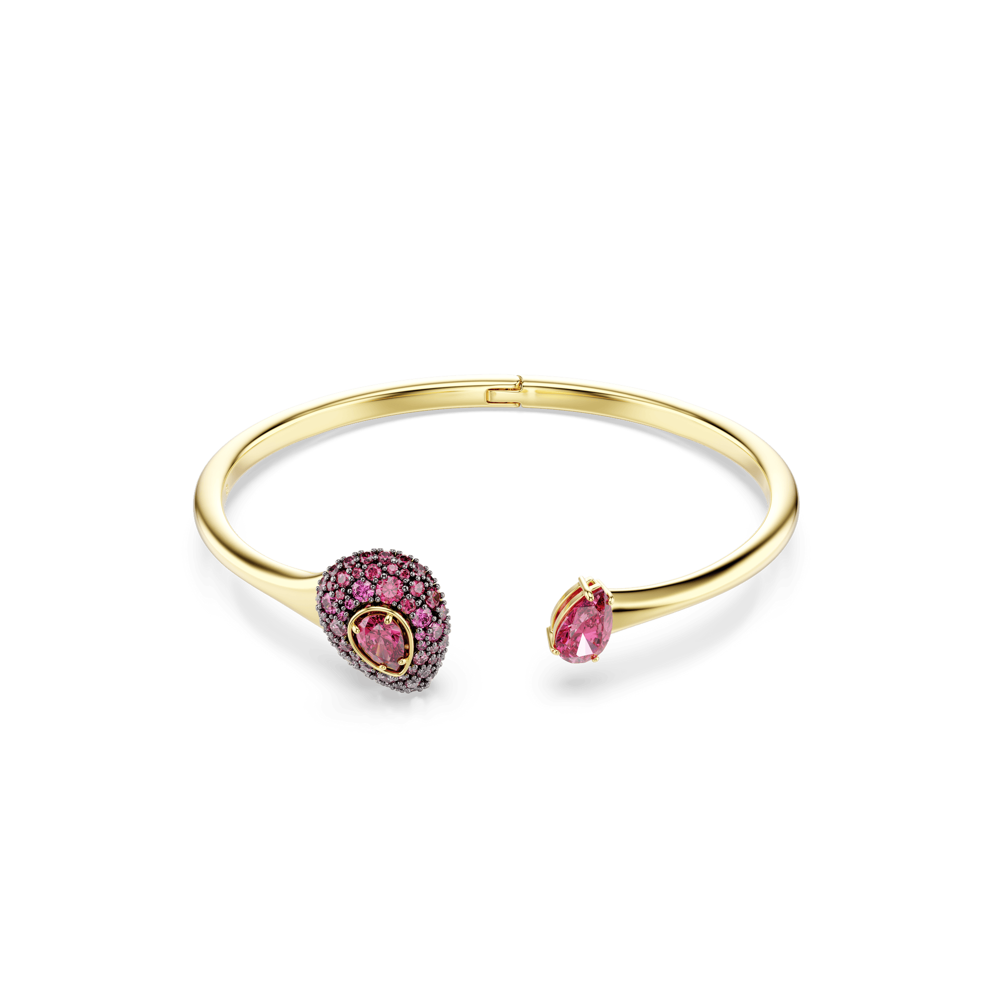 Sublima bangle, Pear cut, Red, 18K gold finish