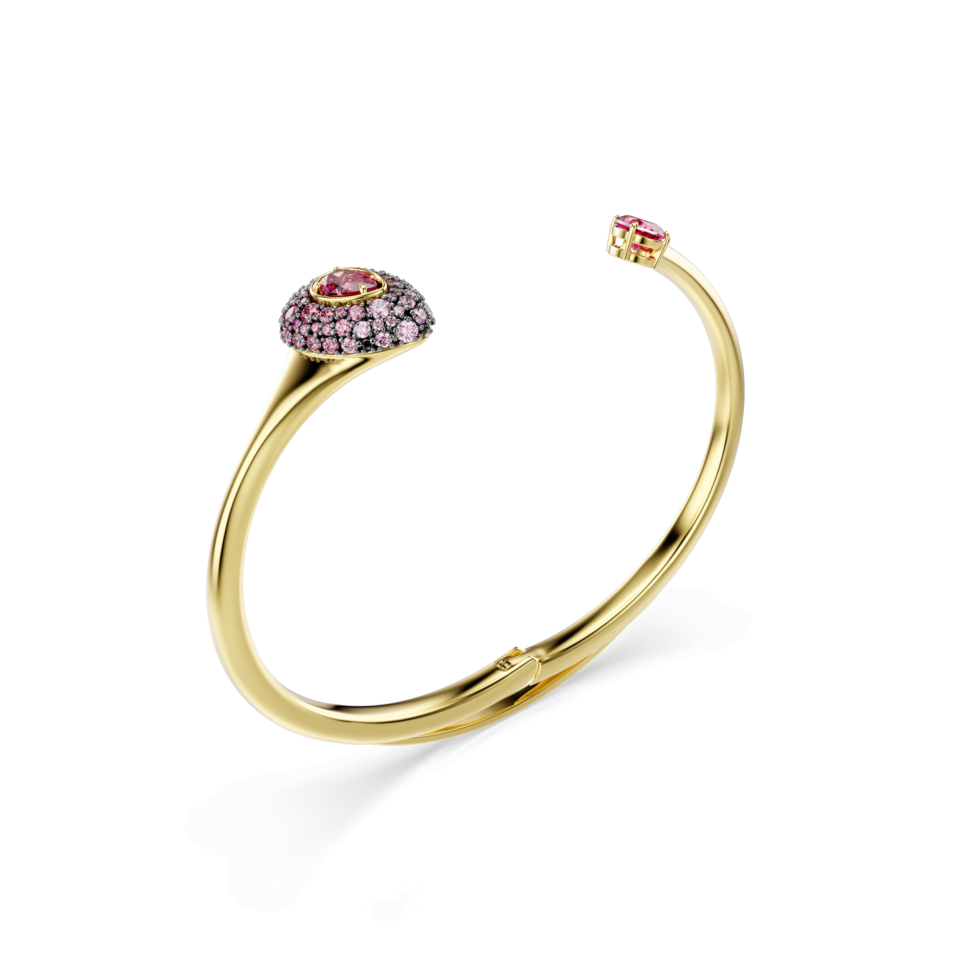 Sublima bangle, Pear cut, Red, 18K gold finish