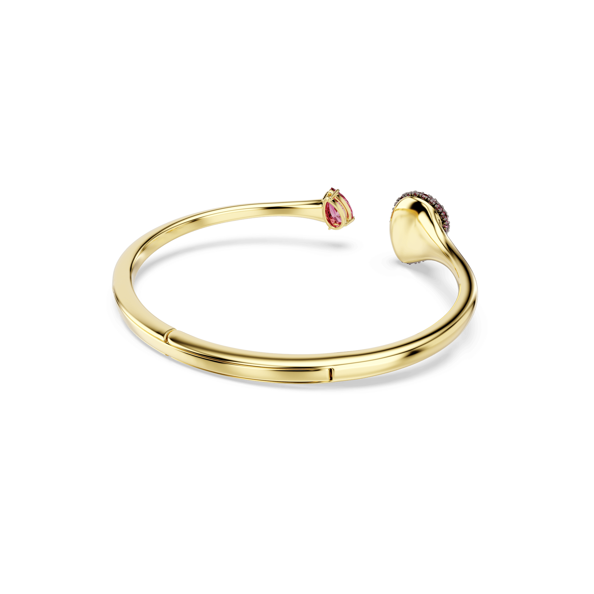 Sublima bangle, Pear cut, Red, 18K gold finish