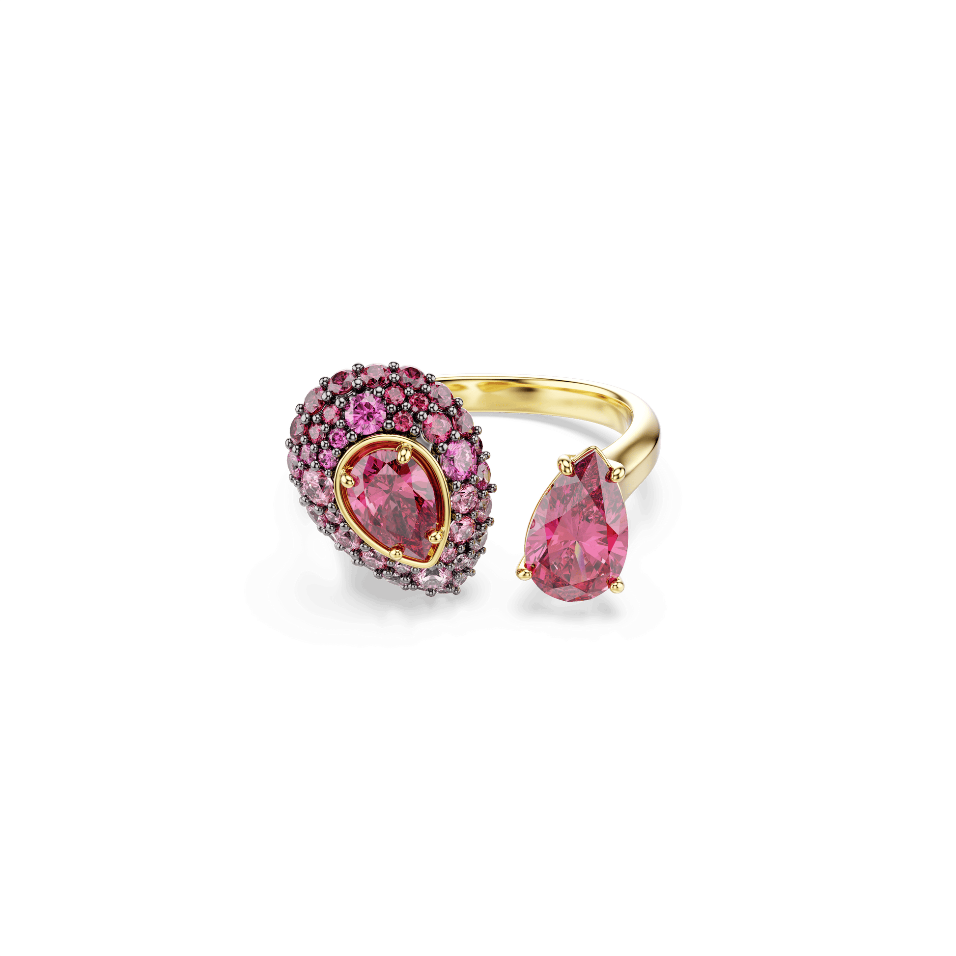 Sublima cocktail ring, Pear cut, Red, 18K gold finish