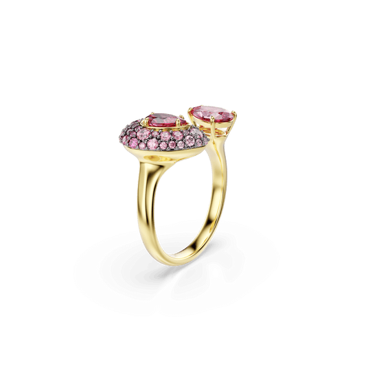 Sublima cocktail ring, Pear cut, Red, 18K gold finish