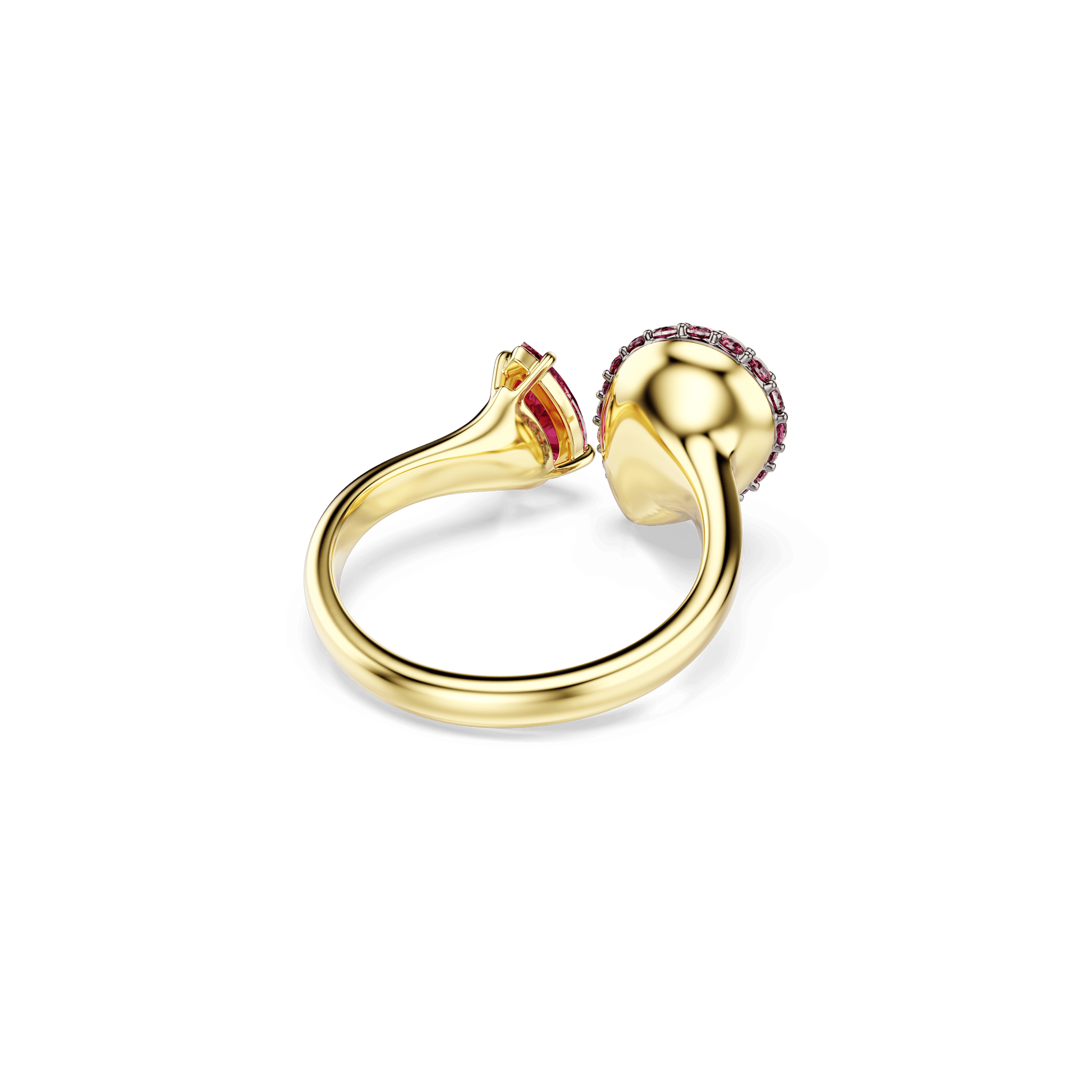 Sublima cocktail ring, Pear cut, Red, 18K gold finish