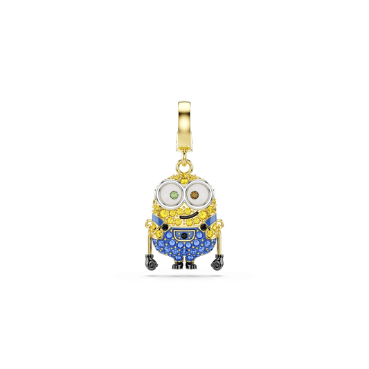 Minions Bob charm, Pavé, Multicolored, 18K gold finish