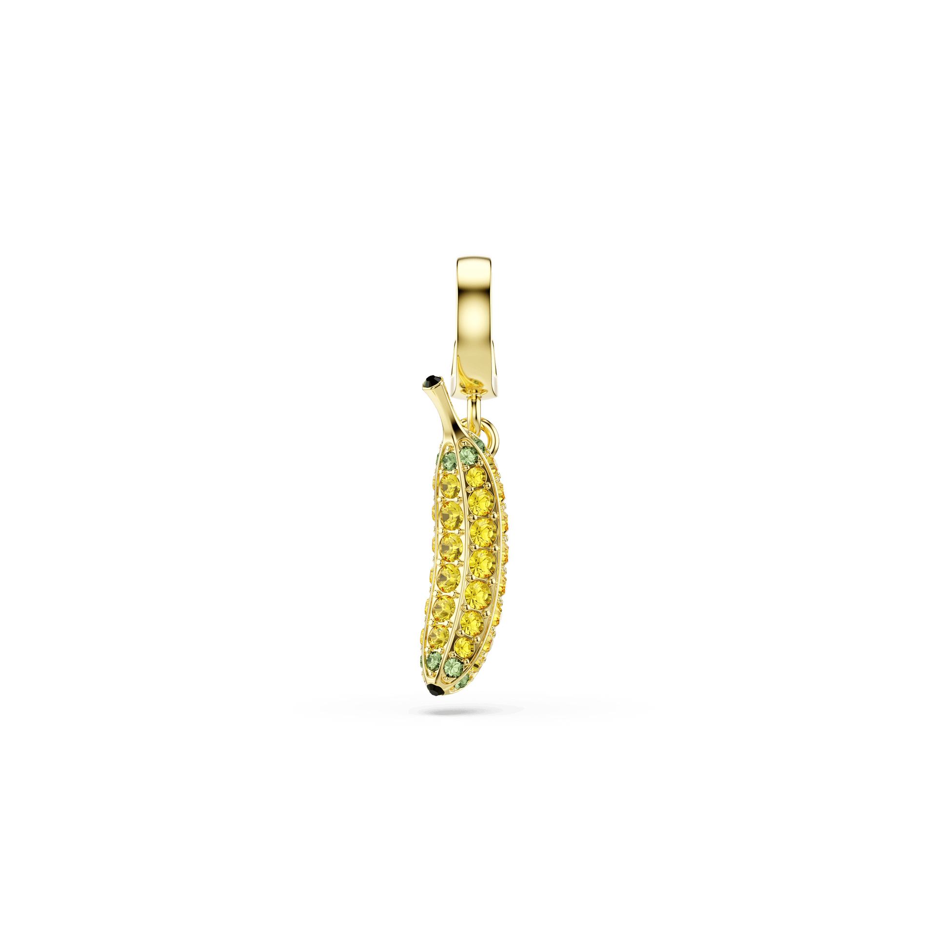 Minions Banana charm, Pavé, Yellow, 18K gold finish