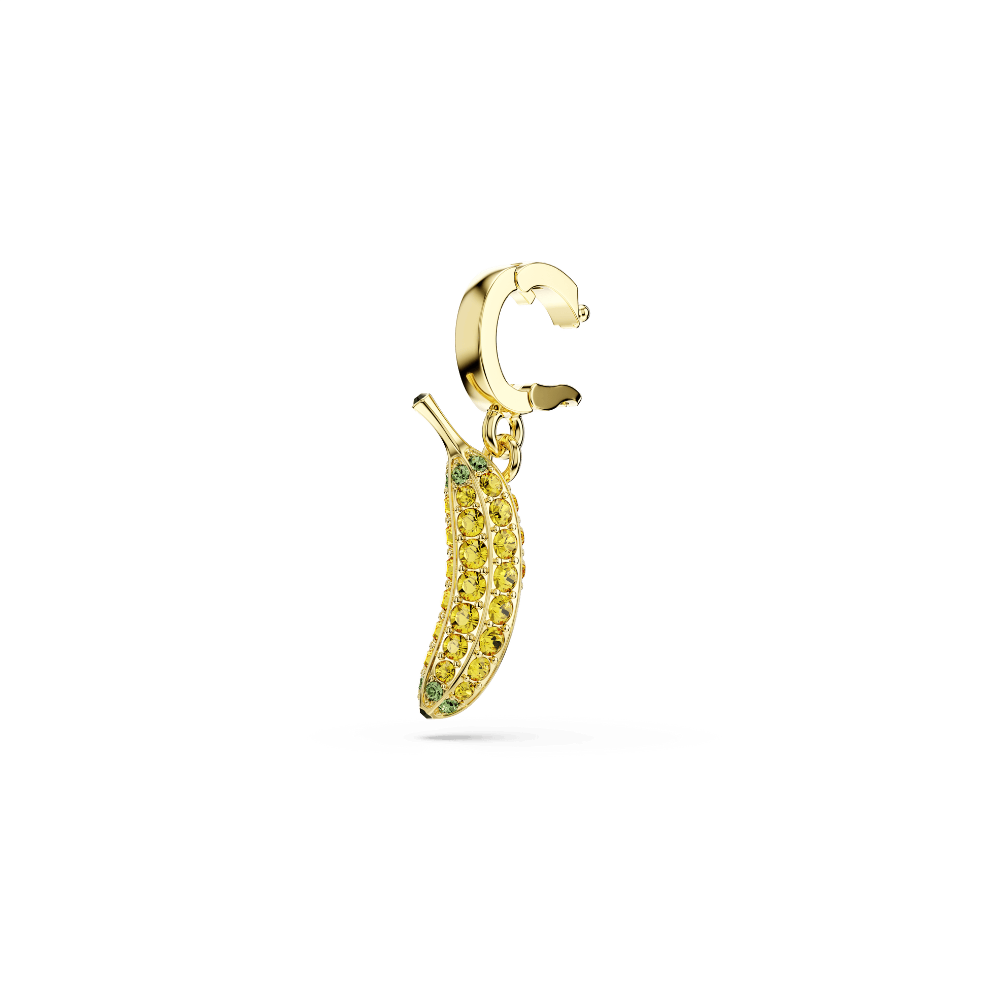 Minions Banana charm, Pavé, Yellow, 18K gold finish