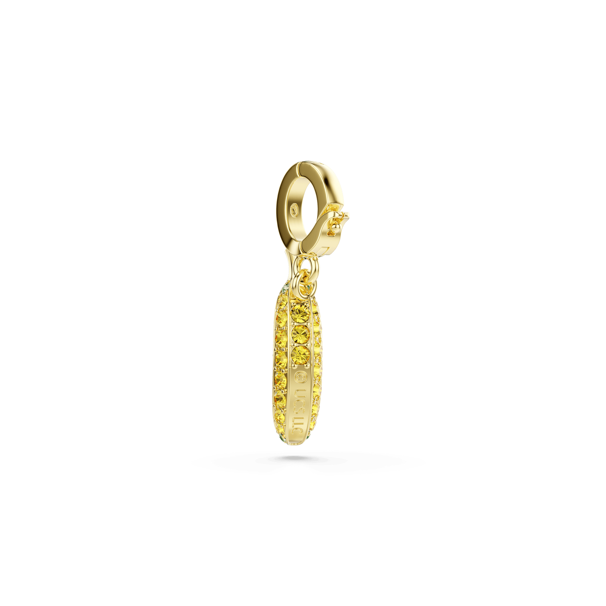 Minions Banana charm, Pavé, Yellow, 18K gold finish