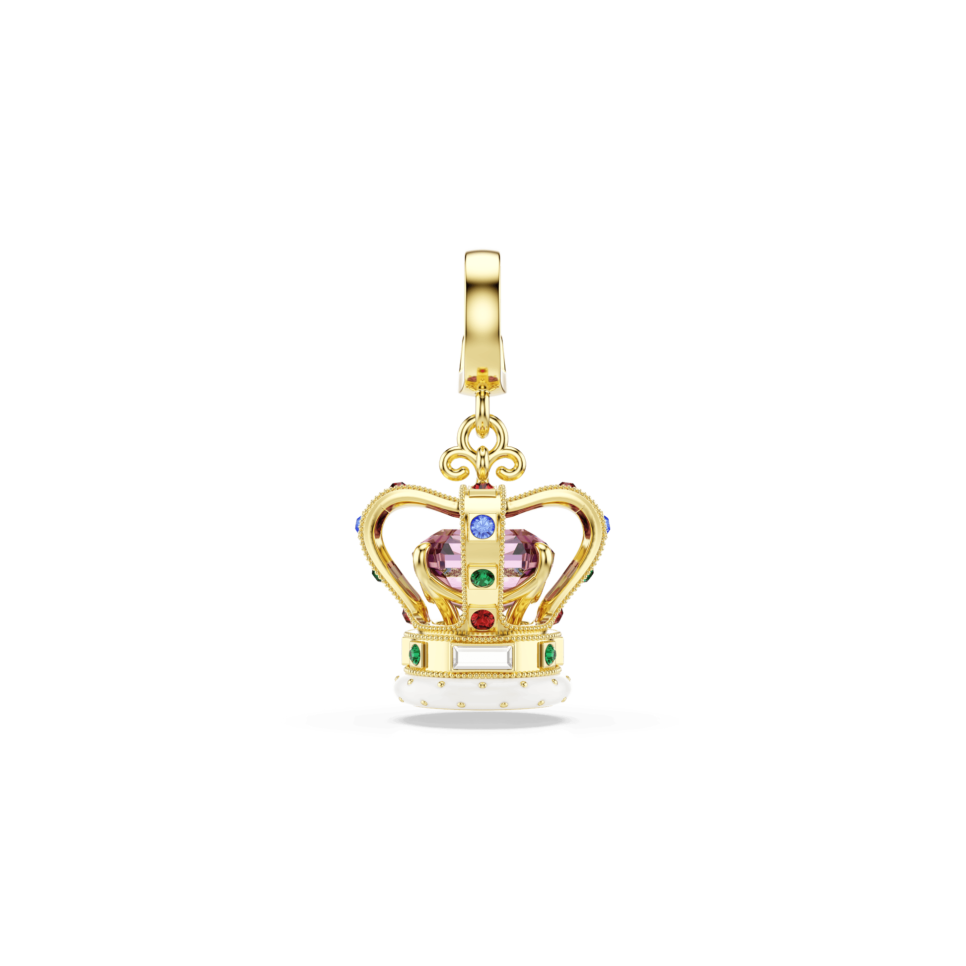 Minions Crown charm, Mixed cuts, Multicolored, 18K gold finish