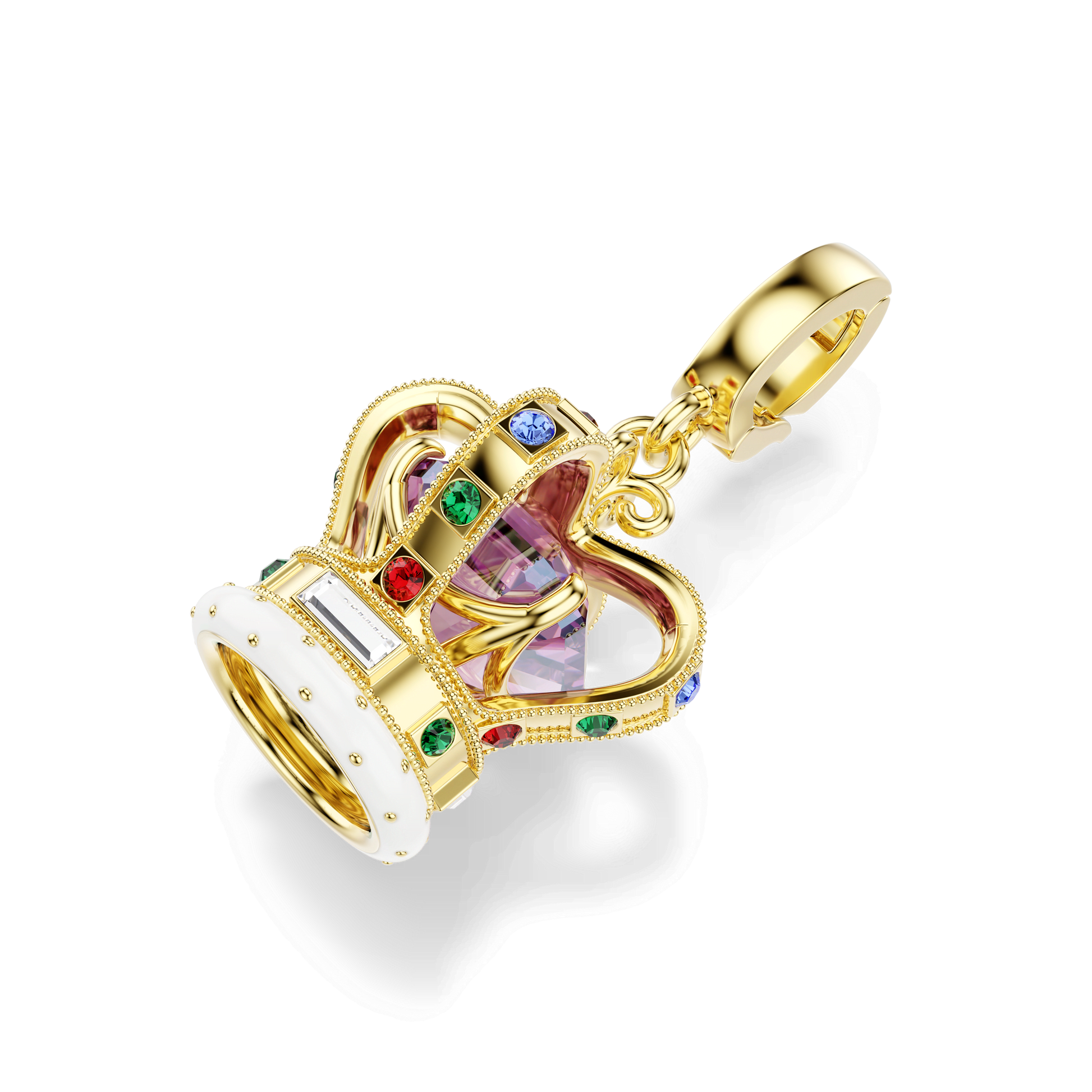 Minions Crown charm, Mixed cuts, Multicolored, 18K gold finish