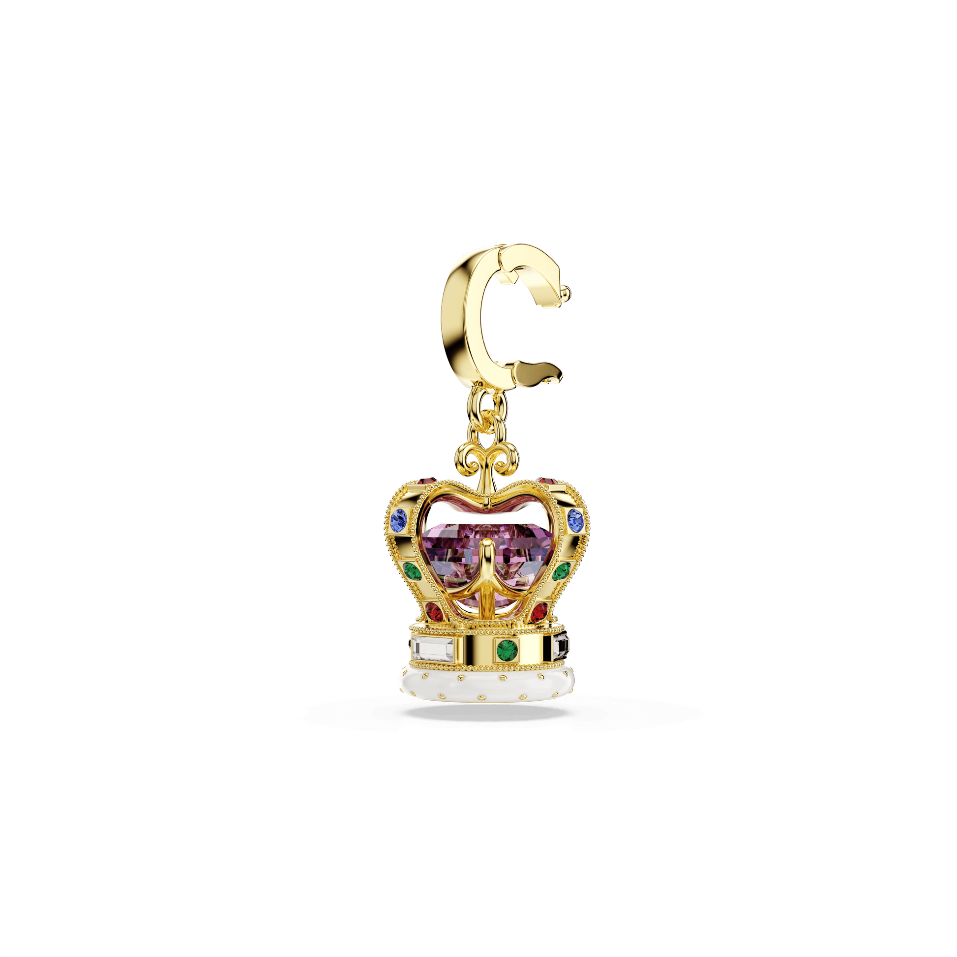 Minions Crown charm, Mixed cuts, Multicolored, 18K gold finish