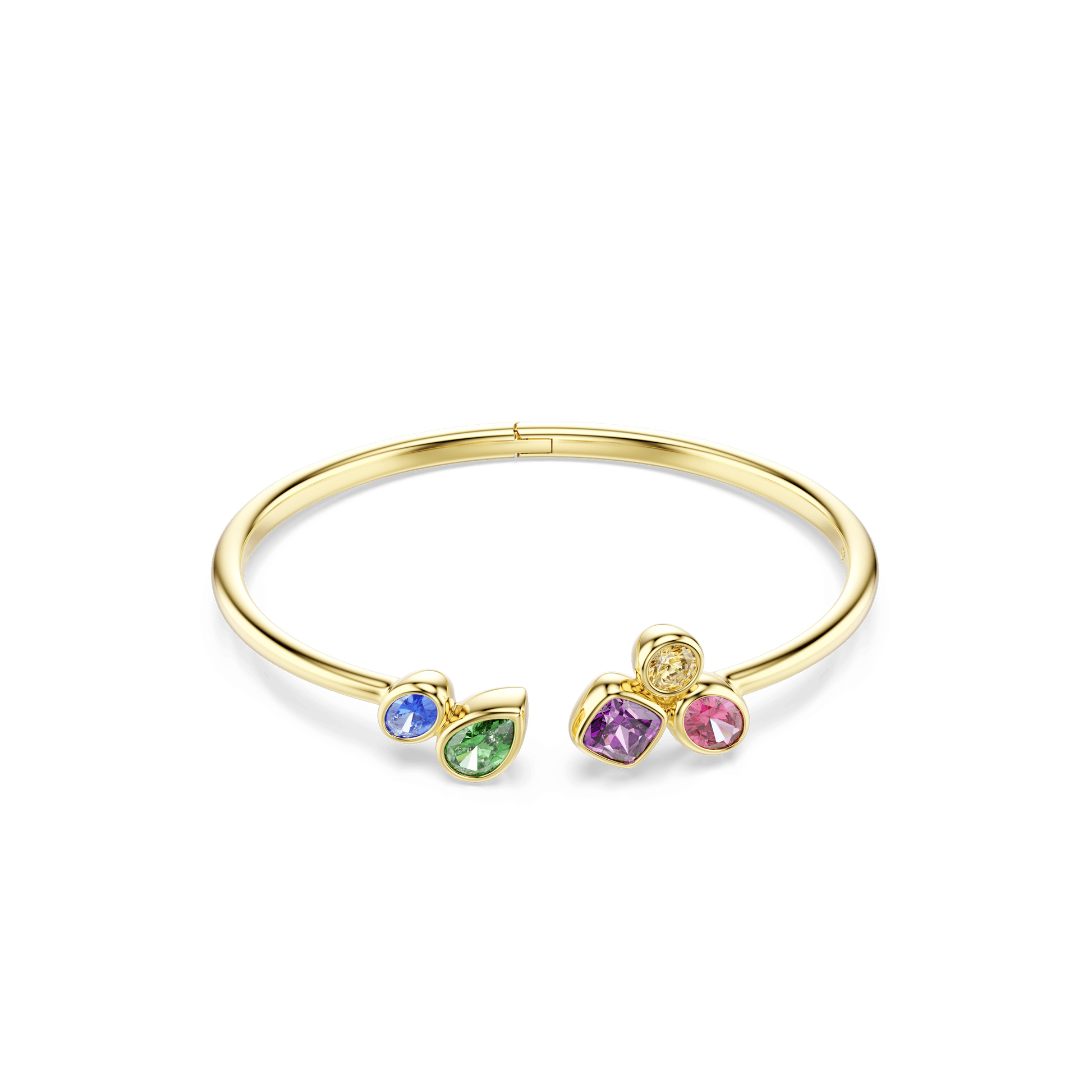 Imber bangle, Mixed cuts, Multicolored, 18K gold finish