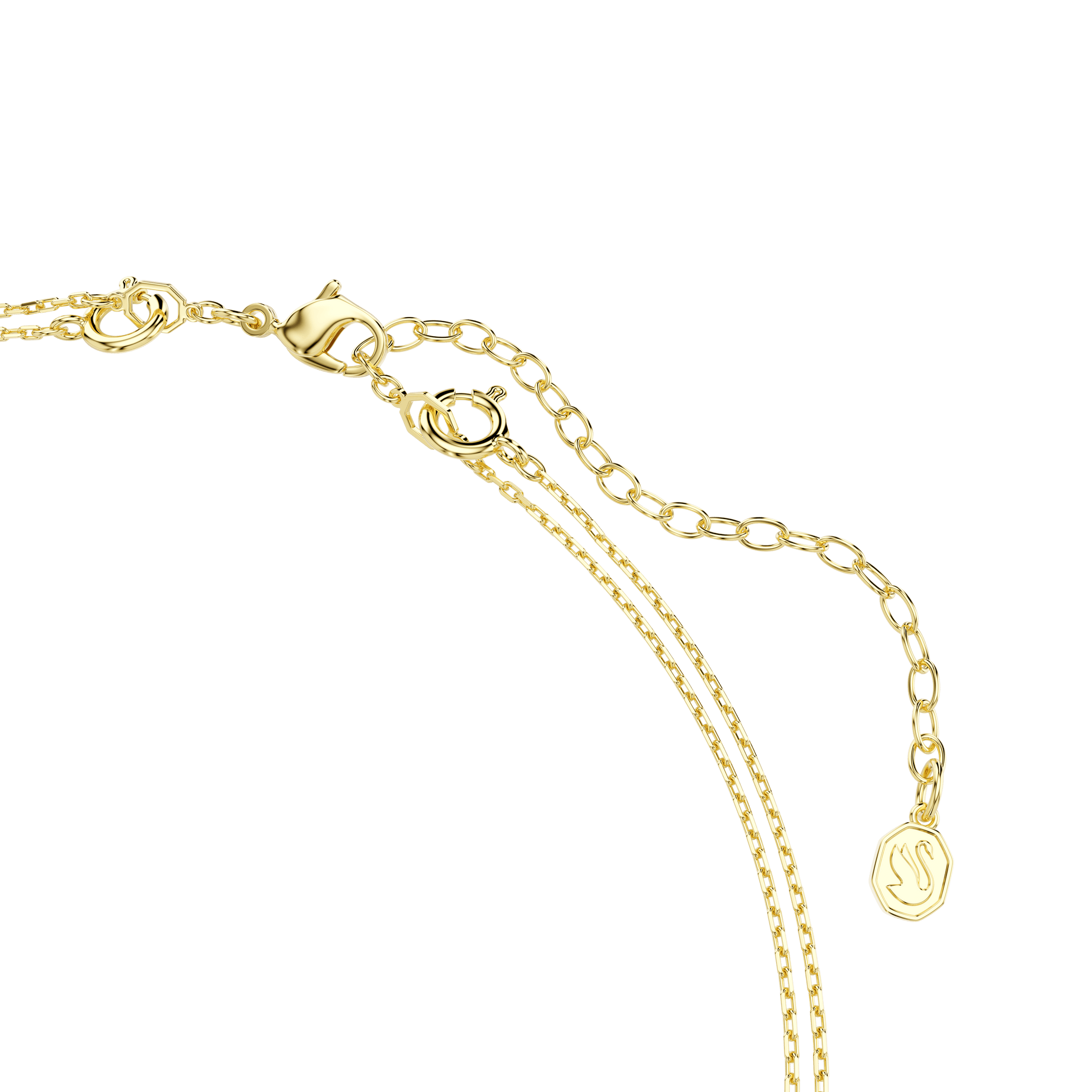 Imber layered necklace, Mixed cuts, Multicolored, 18K gold finish