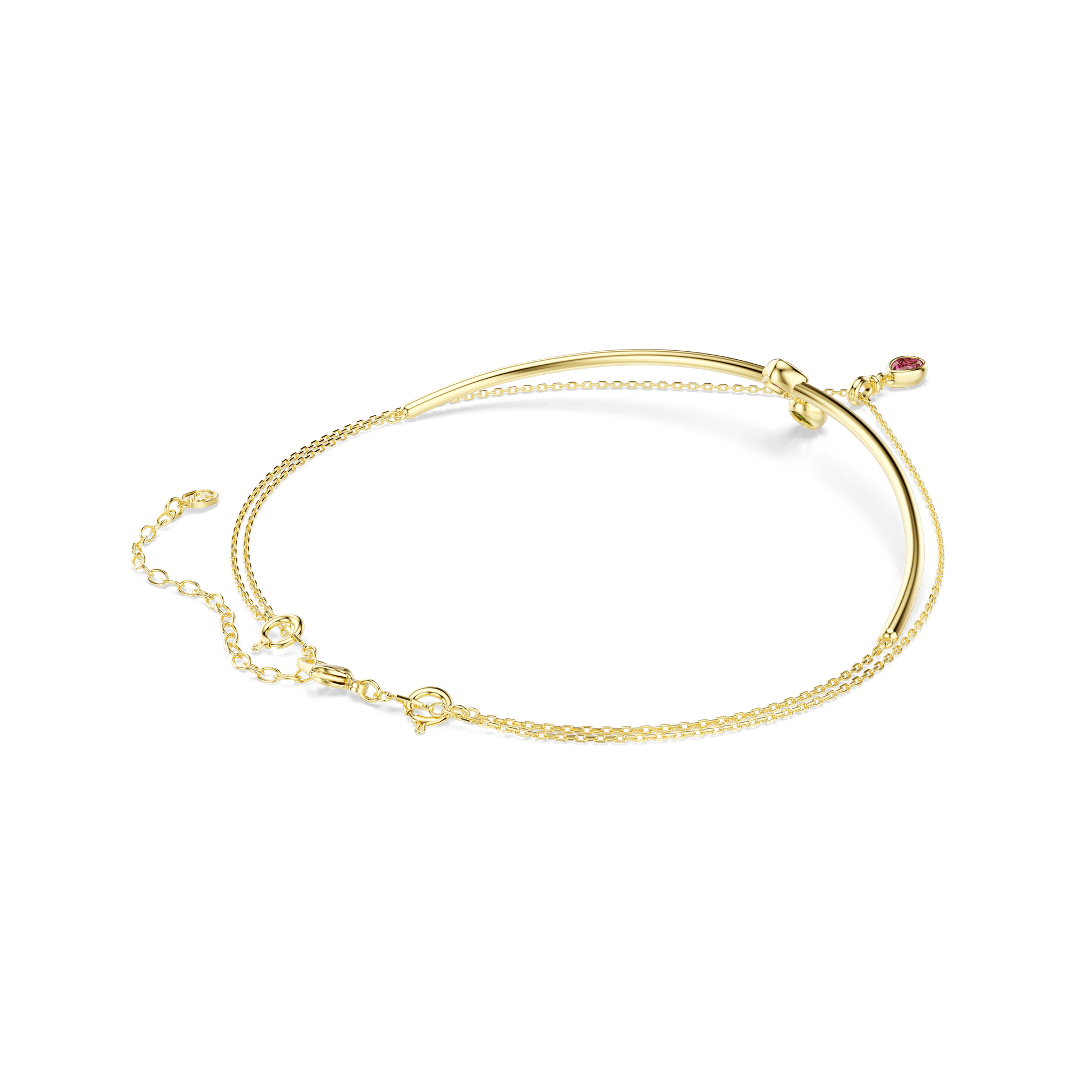 Imber layered necklace, Mixed cuts, Multicolored, 18K gold finish