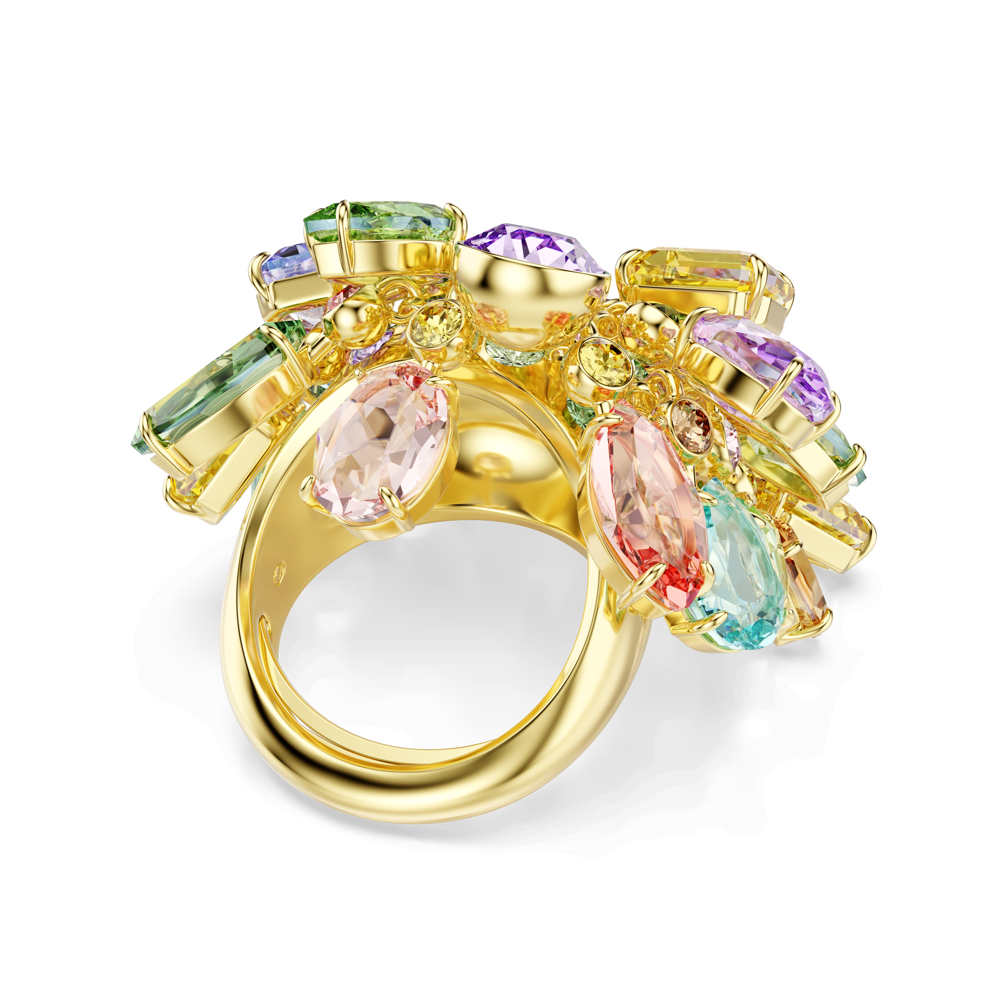 Gema cocktail ring, Mixed cuts, Multicolored, 18K gold finish