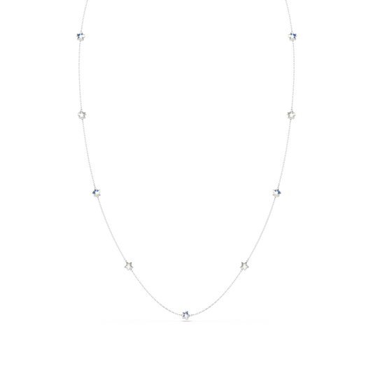 Chroma strandage, Star, White, Rhodium plated