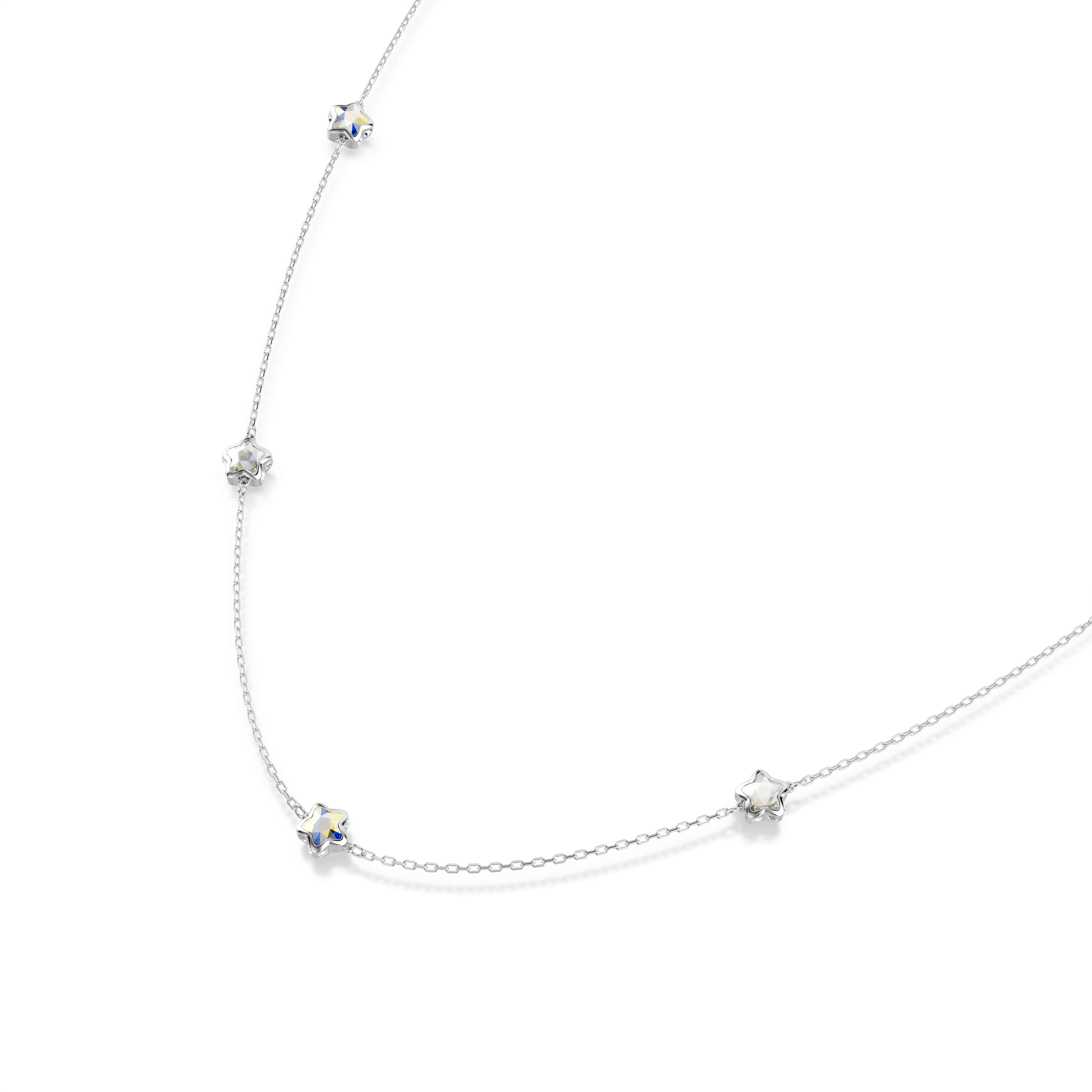 Chroma strandage, Star, White, Rhodium plated