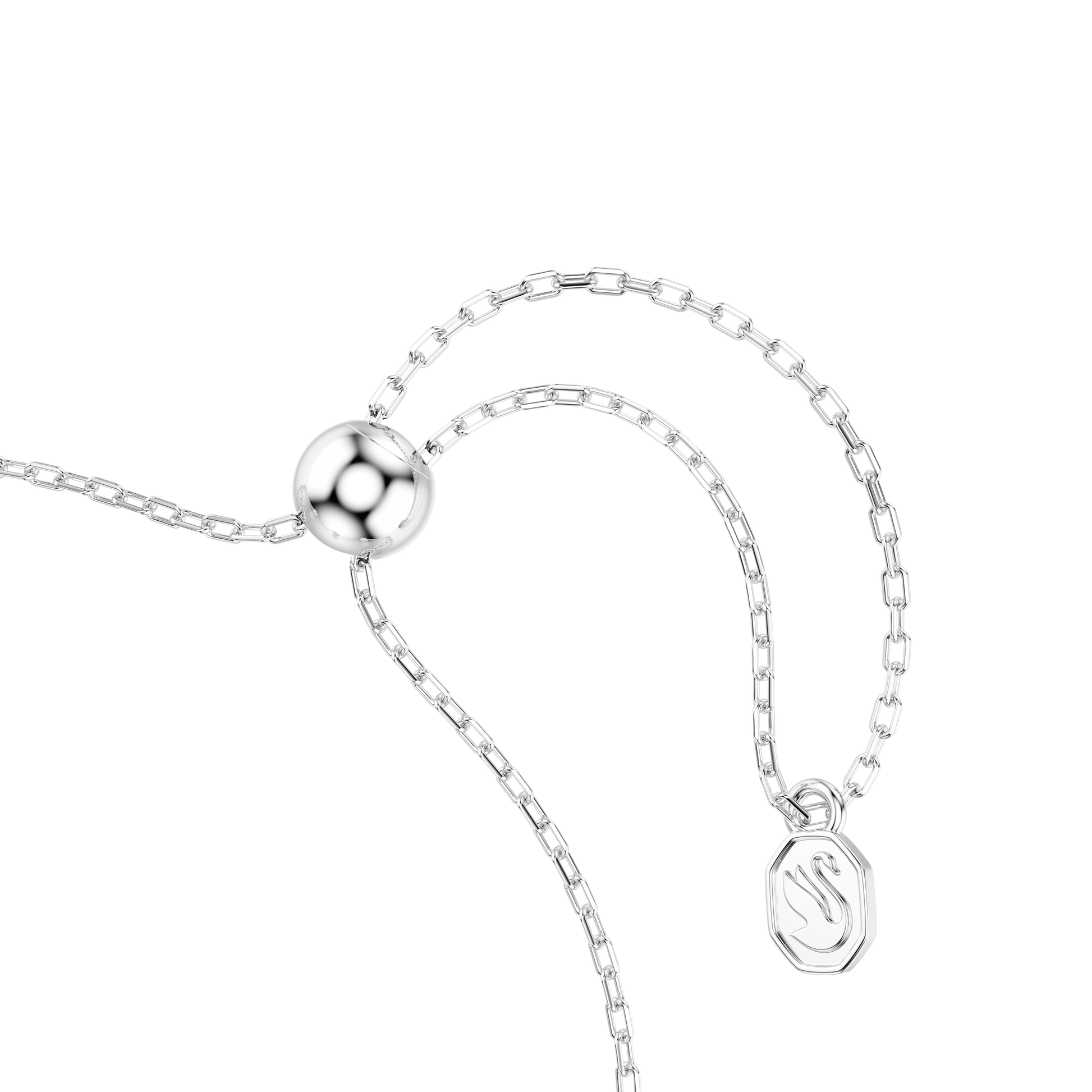 Chroma bracelet, Star, White, Rhodium plated