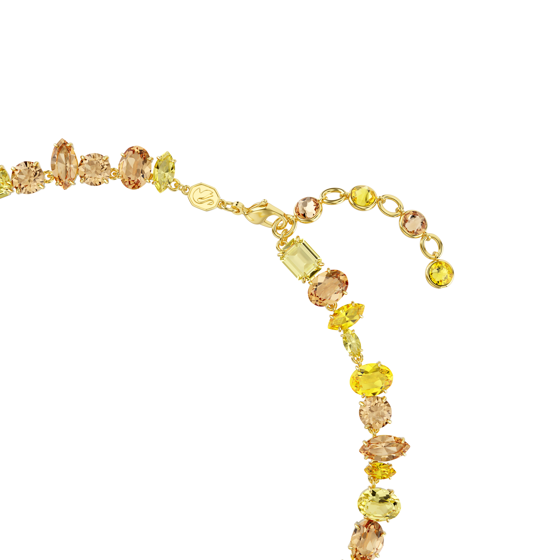 Gema necklace, Mixed cuts, Yellow, 18K gold finish