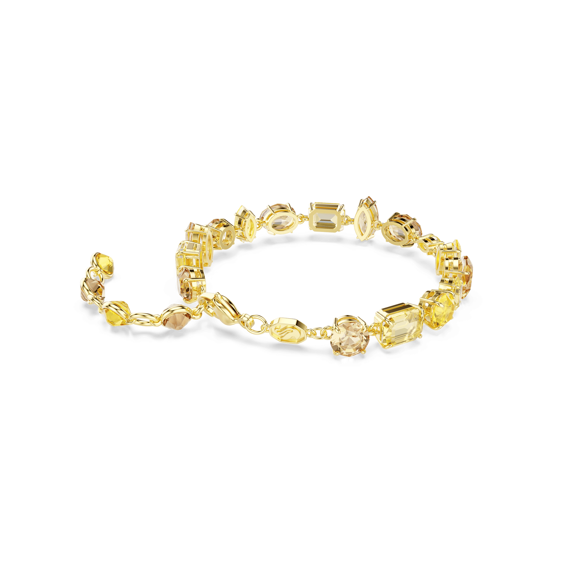 Gema bracelet, Mixed cuts, Yellow, 18K gold finish