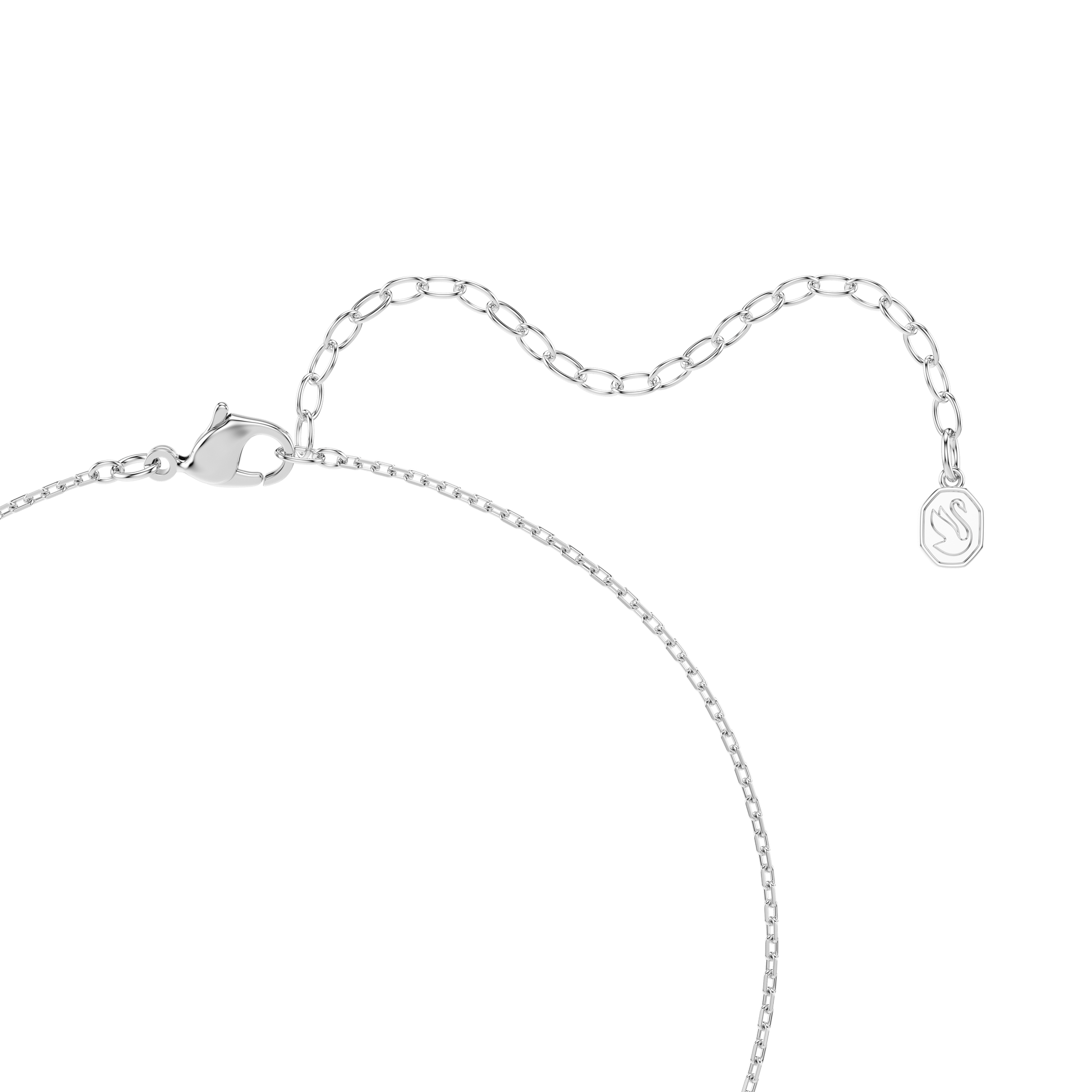 Una Angelic set, Cushion cut, White, Rhodium plated