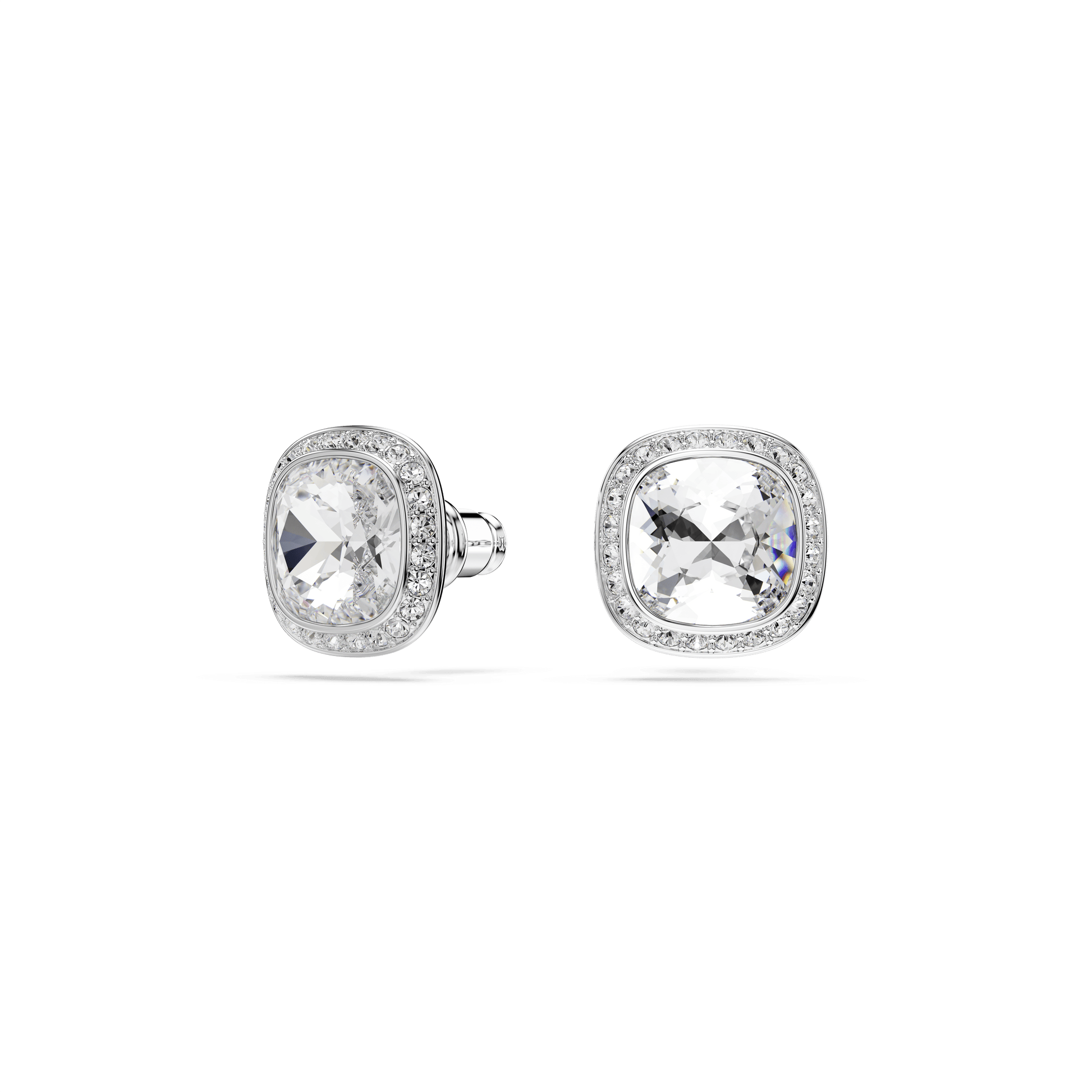 Una Angelic set, Cushion cut, White, Rhodium plated