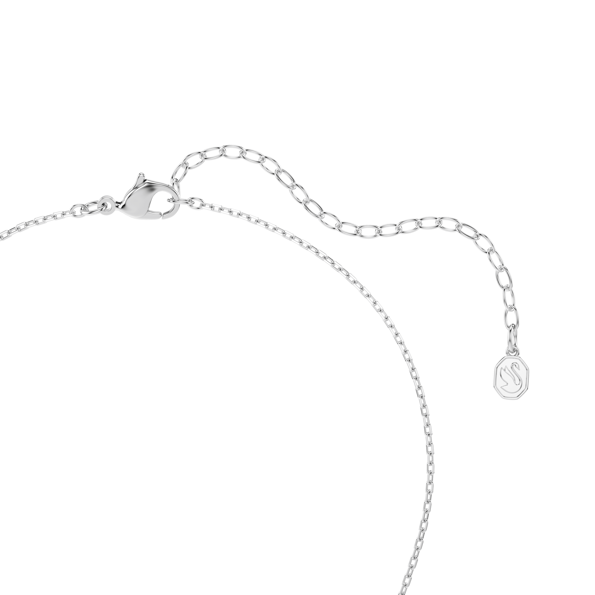 Swan pendant, Mixed cuts, Swan, White, Rhodium plated
