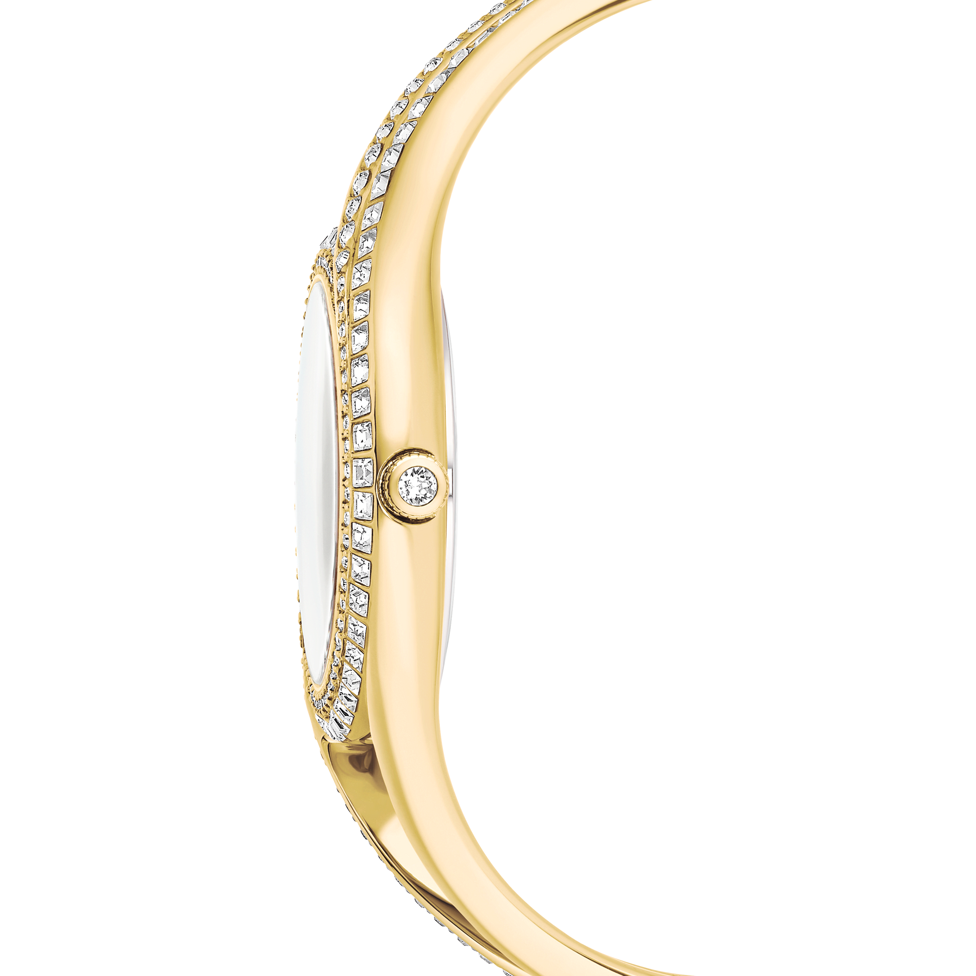 Hyperbola bangle watch, Swiss Made, Metal bracelet, Gold tone, Gold-tone finish
