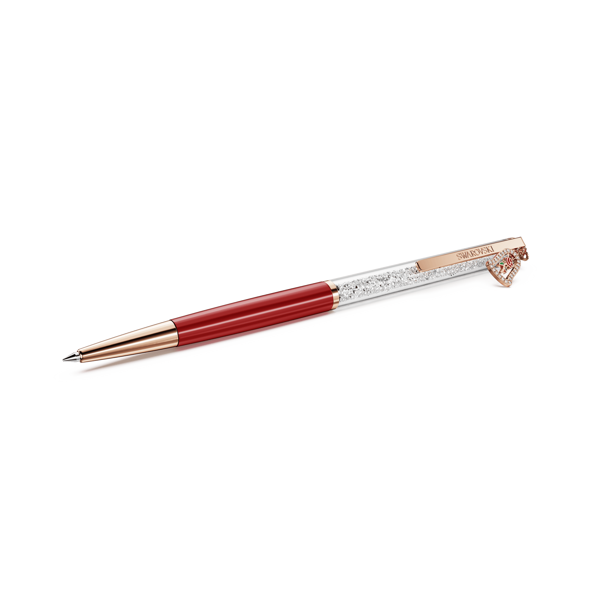Crystalline ballpoint pen, Bell, Red lacquered, Rose gold-tone plated