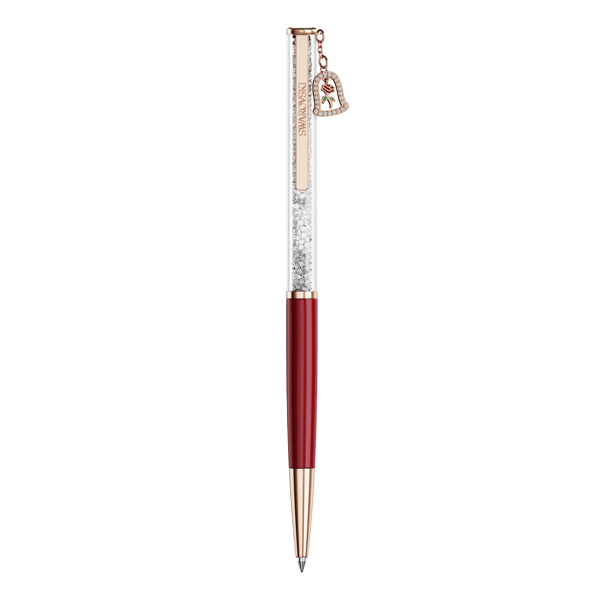 Crystalline ballpoint pen, Bell, Red lacquered, Rose gold-tone plated
