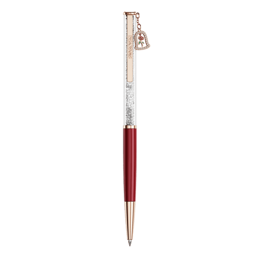Crystalline ballpoint pen, Bell, Red lacquered, Rose gold-tone plated